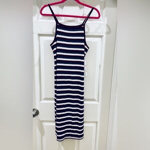 Kensie Red and Blue Striped Knit Dress